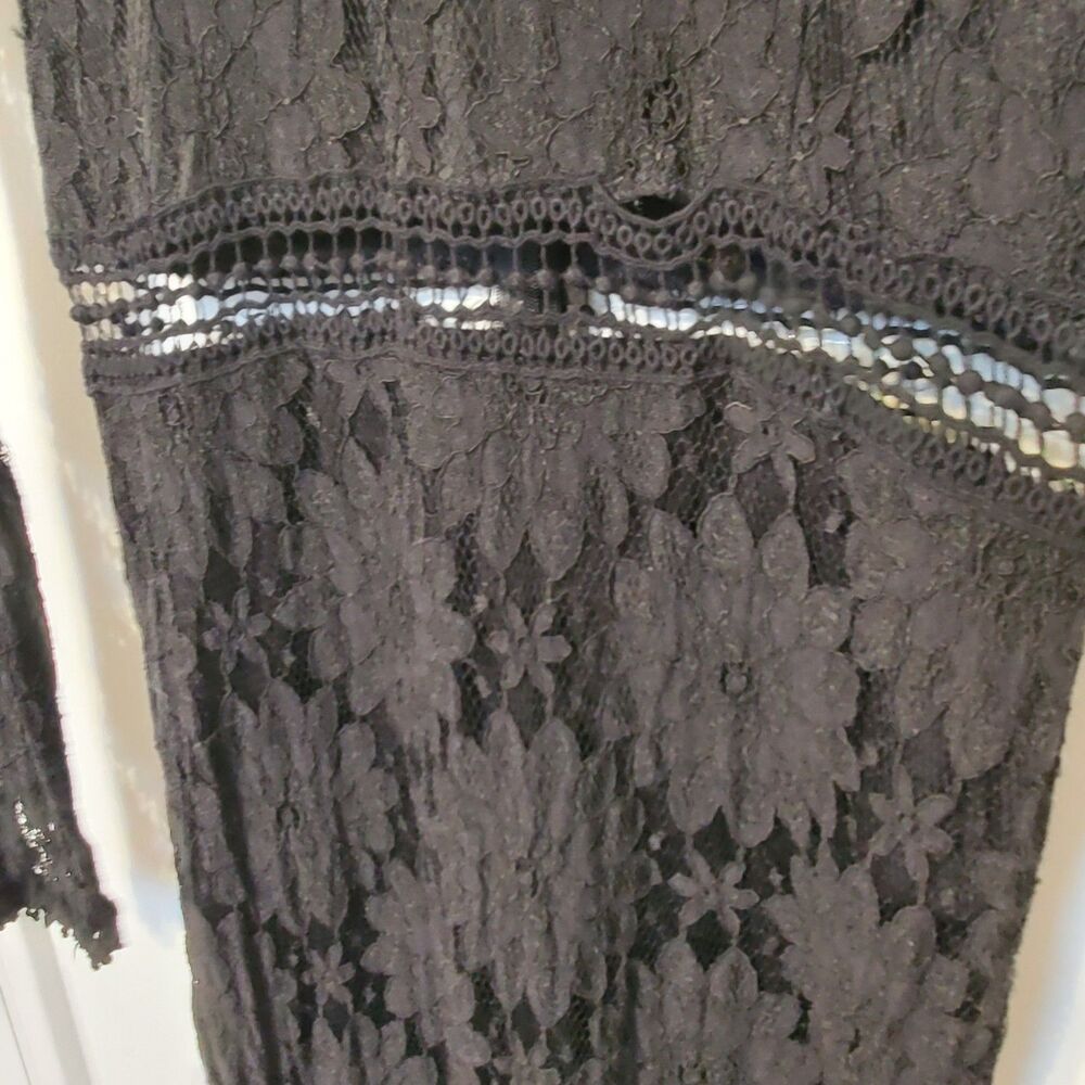 Pretty Little Thing Dress Sz 6 Black Lace Bodycon Whimsigoth Fairy Dark Romantic - Picture 2 of 8
